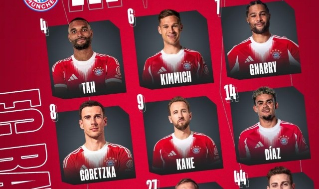 开云中国-拜仁客战奥格斯堡：凯恩、迪亚斯首发，斯塔尼希奇出战