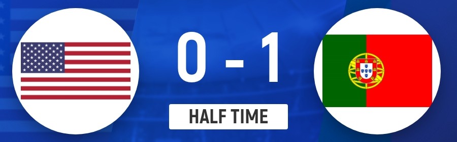 开云网页版-半场-葡萄牙1-0美国 B费抽射造险+助攻特林康推射破门